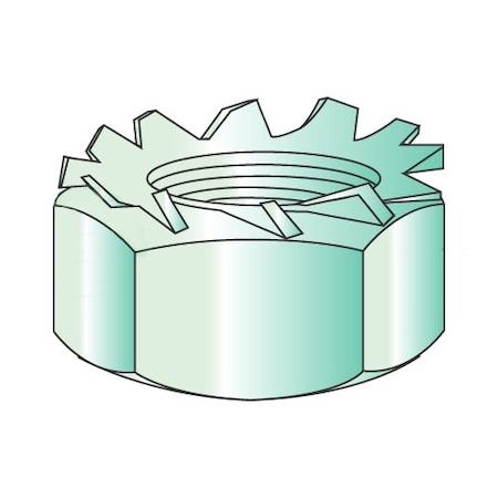 1/4-20 Hex Keps Nuts/Steel/Zinc Green (Carton: 2,000 pcs)